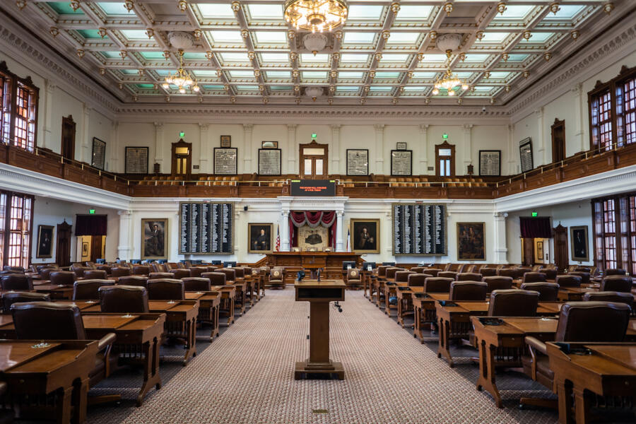 Chamber of the Texas House of Representatives in the Texas Capitol building