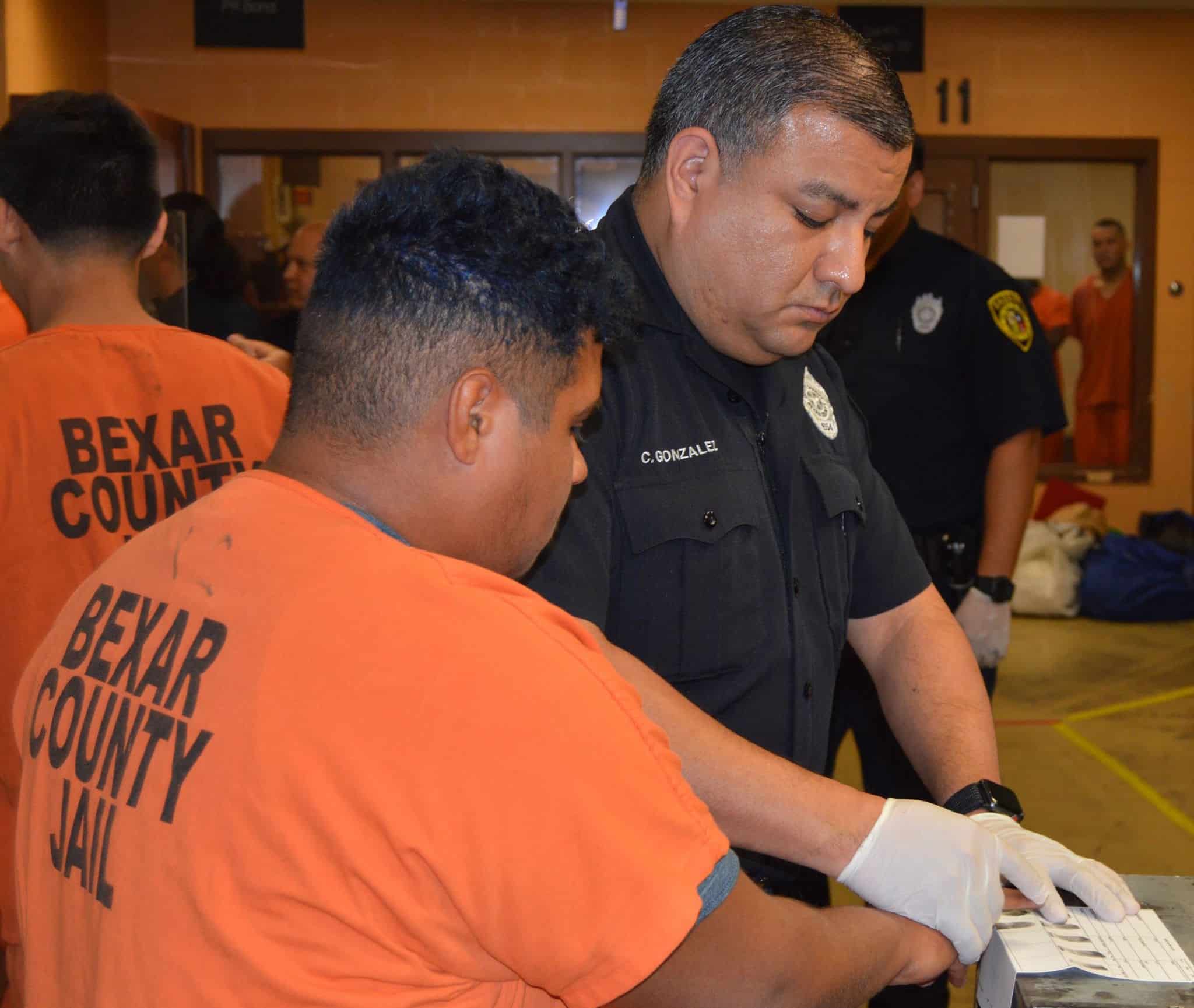 Inmate processing at a Texas county jail (Bear County)
