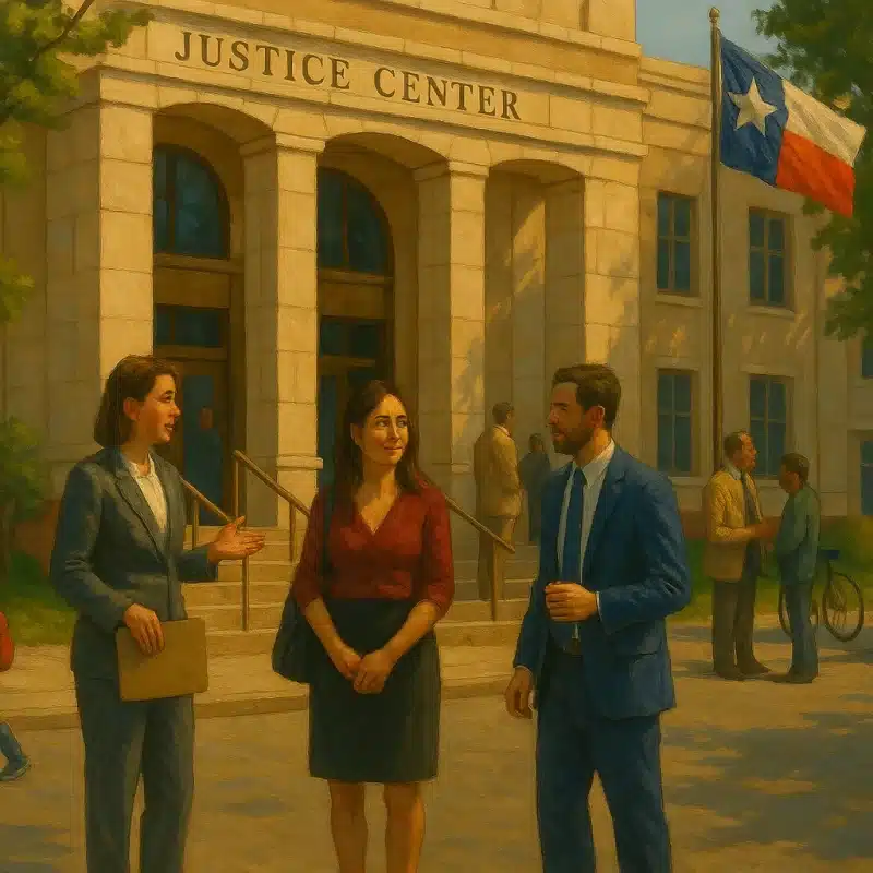 Courthouse Steps Texas Oil Painting C