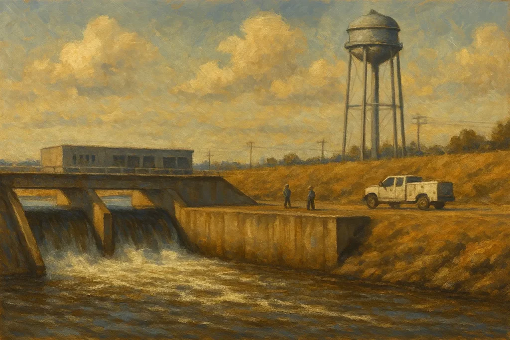 Texas Dam Oil Painting C