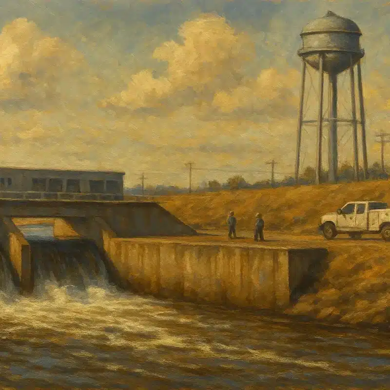 Texas Dam Oil Painting C