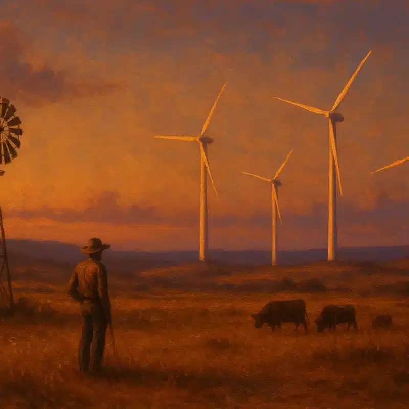 Texas Old and New Oil Painting