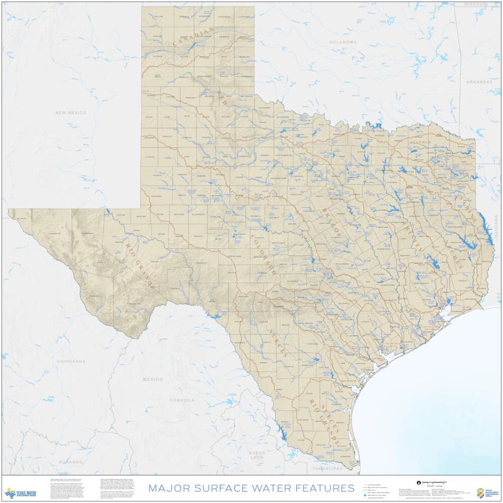 Navigable Rivers Texas Map of Rivers and Lakes of Texas | Texapedia