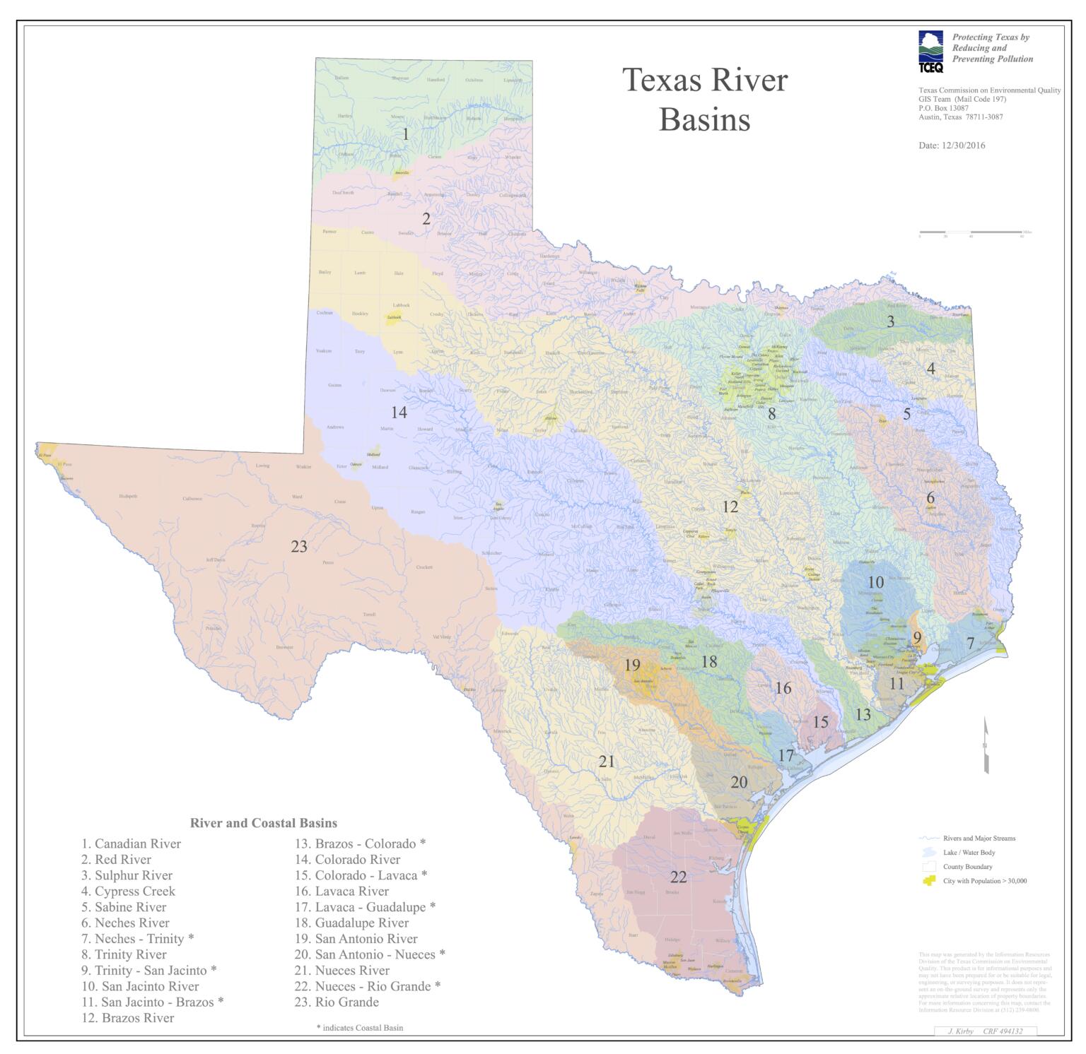 Navigable Rivers Texas Map of Texas River Basins | Texapedia