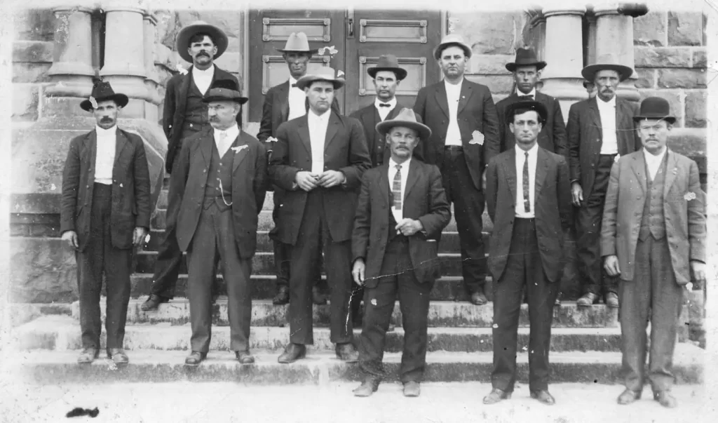 Grand Jury at the Hallettsville Courthouse after it was completed in 1899