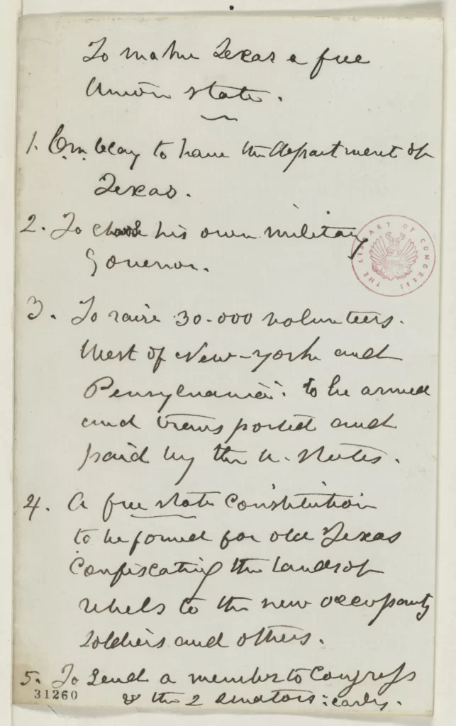 Abraham Lincoln's 1864 memo about Cassius Marcellus Clay.