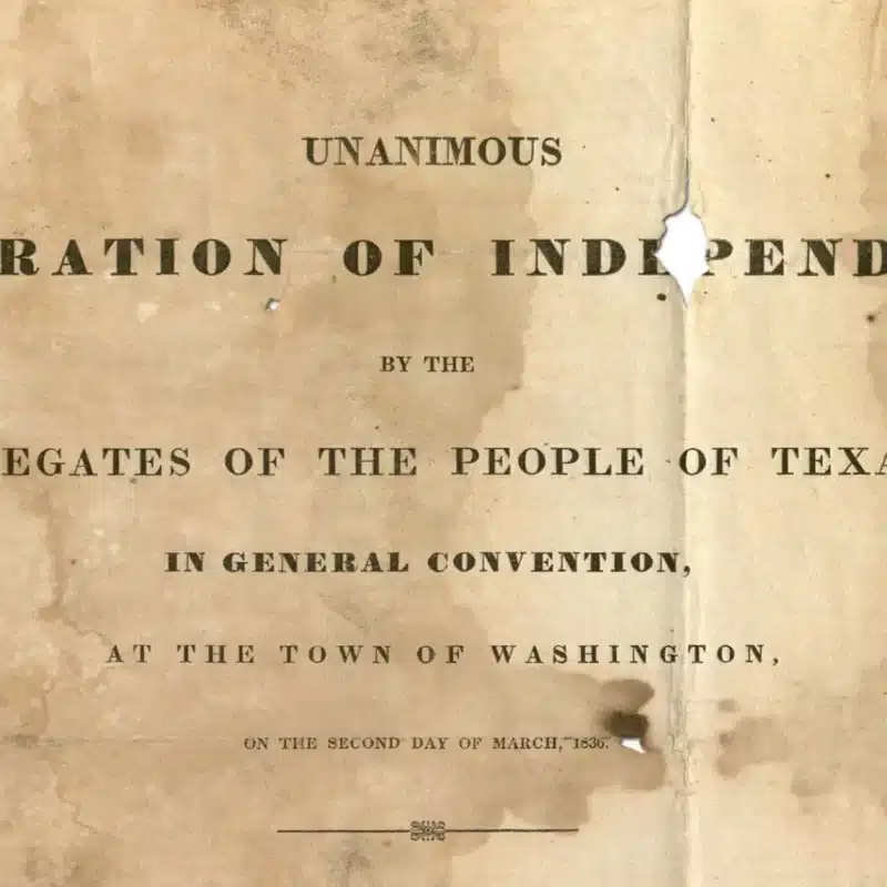 First page of the Texas Declaration of Independence.