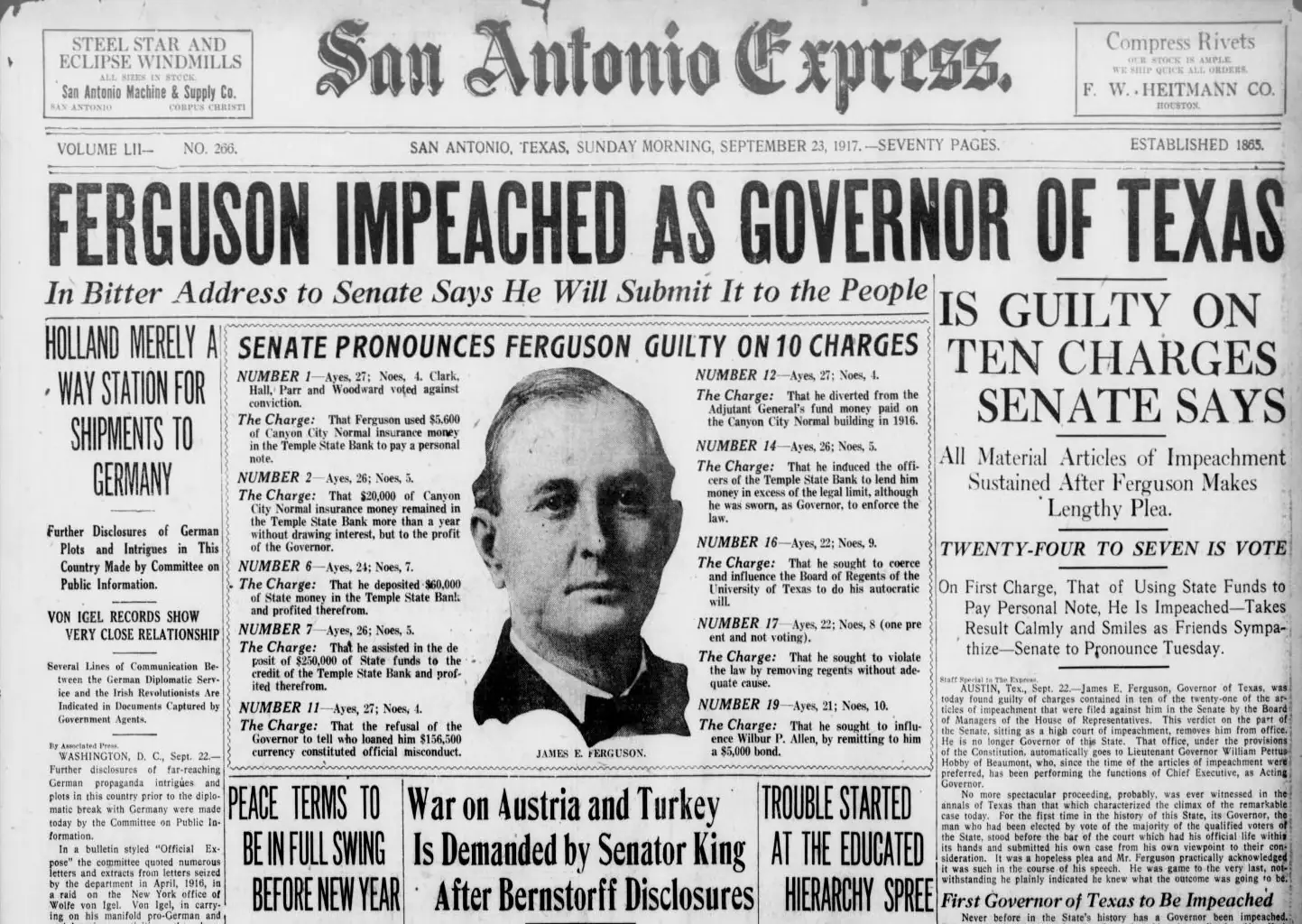 The Impeachment of Governor James Ferguson