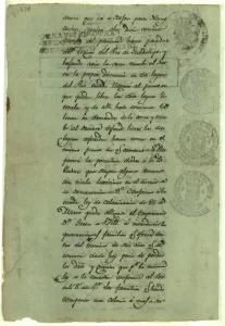Page 4 of the original 1825 signed empresario contract in Spanish between Green DeWitt and the Mexican government