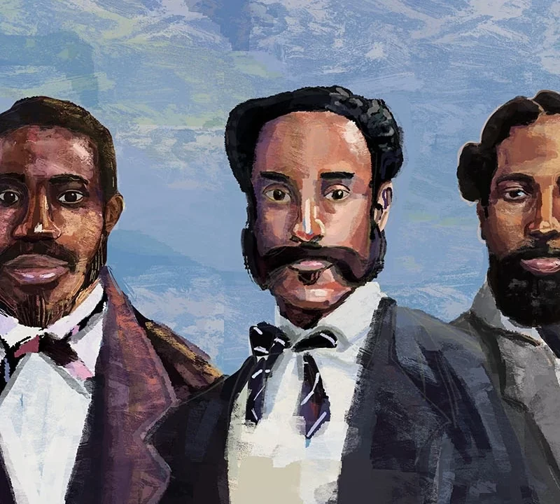 From left to right: Walter Moses Burton, George Ruby, Matthew Gaines.